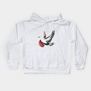 Soaring Dove of Peace with Red and Black Accents No. 946 Kids Hoodie